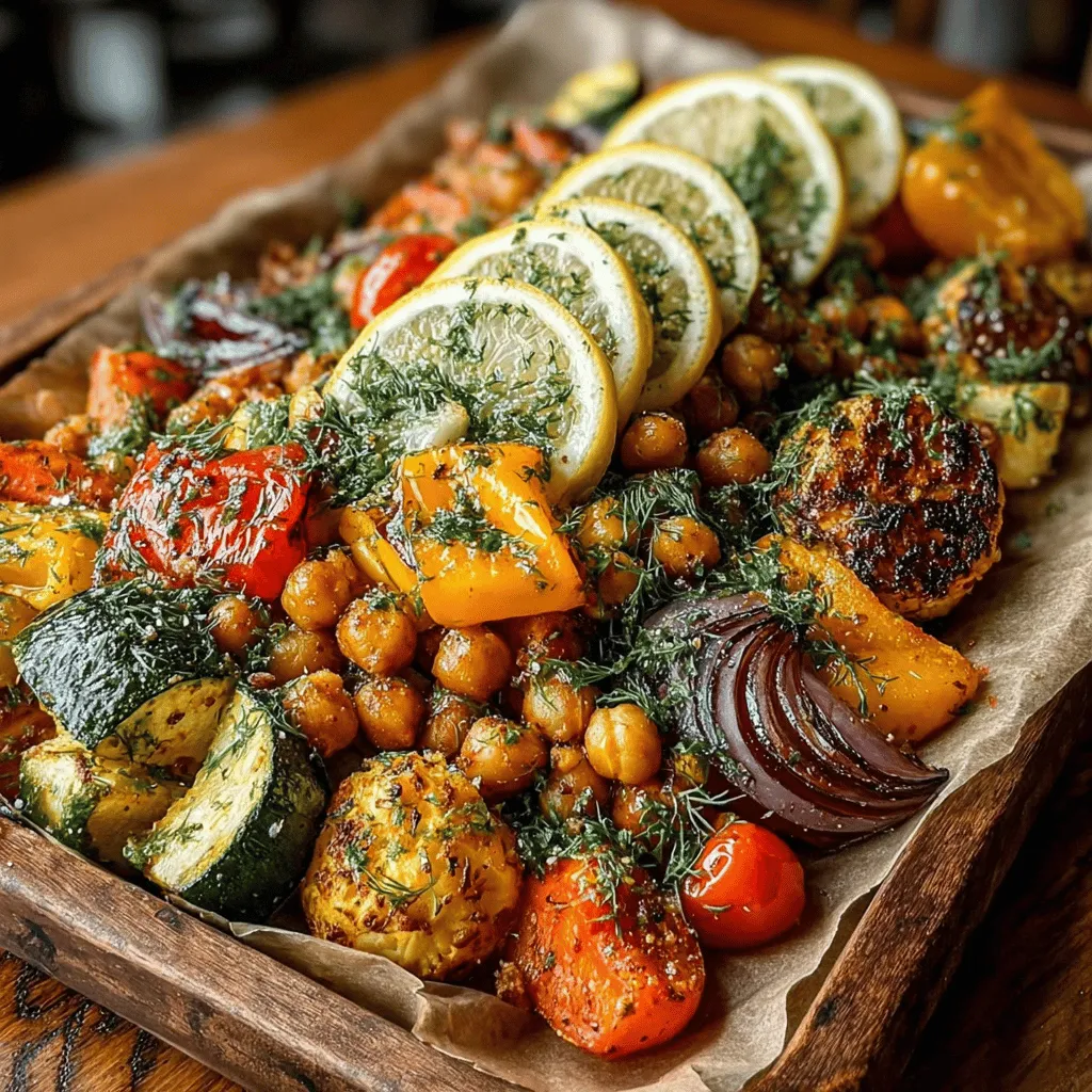 Zesty Roasted Lemon Dill Chickpeas & Veggies is a vibrant and nutritious dish that appeals to anyone looking to enhance their plant-based meal repertoire. This recipe stands out not only for its colorful presentation but also for its versatility; it can serve as a delightful side dish, a hearty salad topping, or even a wholesome snack. Whether you're hosting a gathering, preparing a family dinner, or simply exploring new culinary options, this dish is sure to impress with its refreshing flavors and satisfying textures.