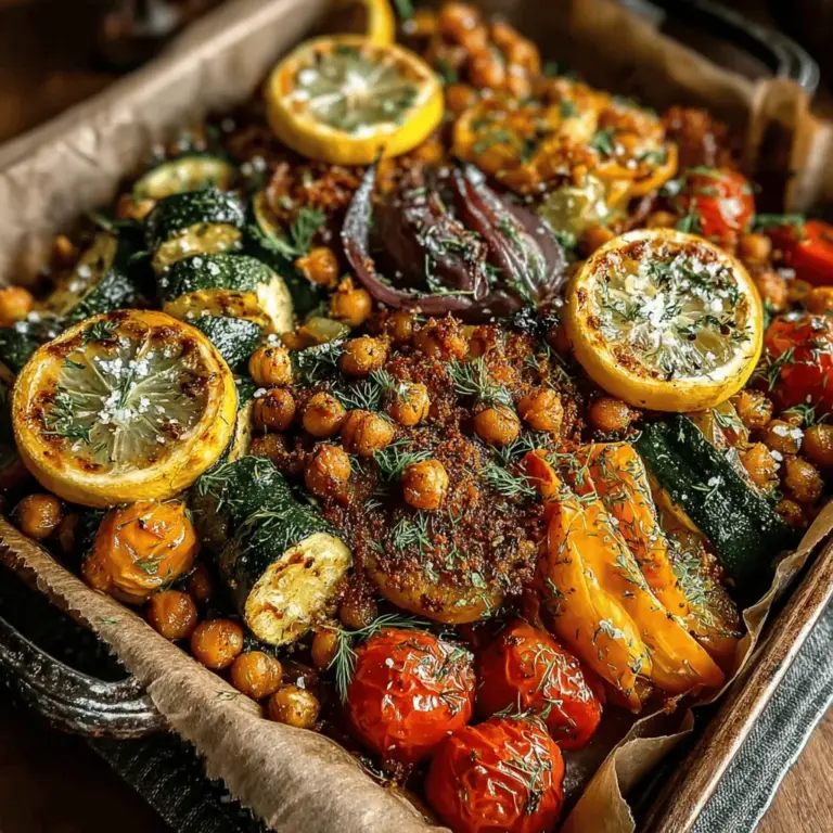 Zesty Roasted Lemon Dill Chickpeas & Veggies is a vibrant and nutritious dish that appeals to anyone looking to enhance their plant-based meal repertoire. This recipe stands out not only for its colorful presentation but also for its versatility; it can serve as a delightful side dish, a hearty salad topping, or even a wholesome snack. Whether you're hosting a gathering, preparing a family dinner, or simply exploring new culinary options, this dish is sure to impress with its refreshing flavors and satisfying textures.
