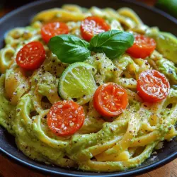 Creamy Avocado Lime Pasta is a dish that has gained popularity for its delightful blend of flavors and its health-conscious ingredients. Originating from various culinary traditions that celebrate fresh produce, this dish embodies the essence of modern cooking—simple, fresh, and satisfying. Its significance lies not only in its taste but also in its adaptability, making it a favorite among food enthusiasts and home cooks alike. This pasta dish is perfect for a quick weeknight meal, a vibrant addition to a summer gathering, or a comforting dish during colder months when you crave something wholesome yet light.