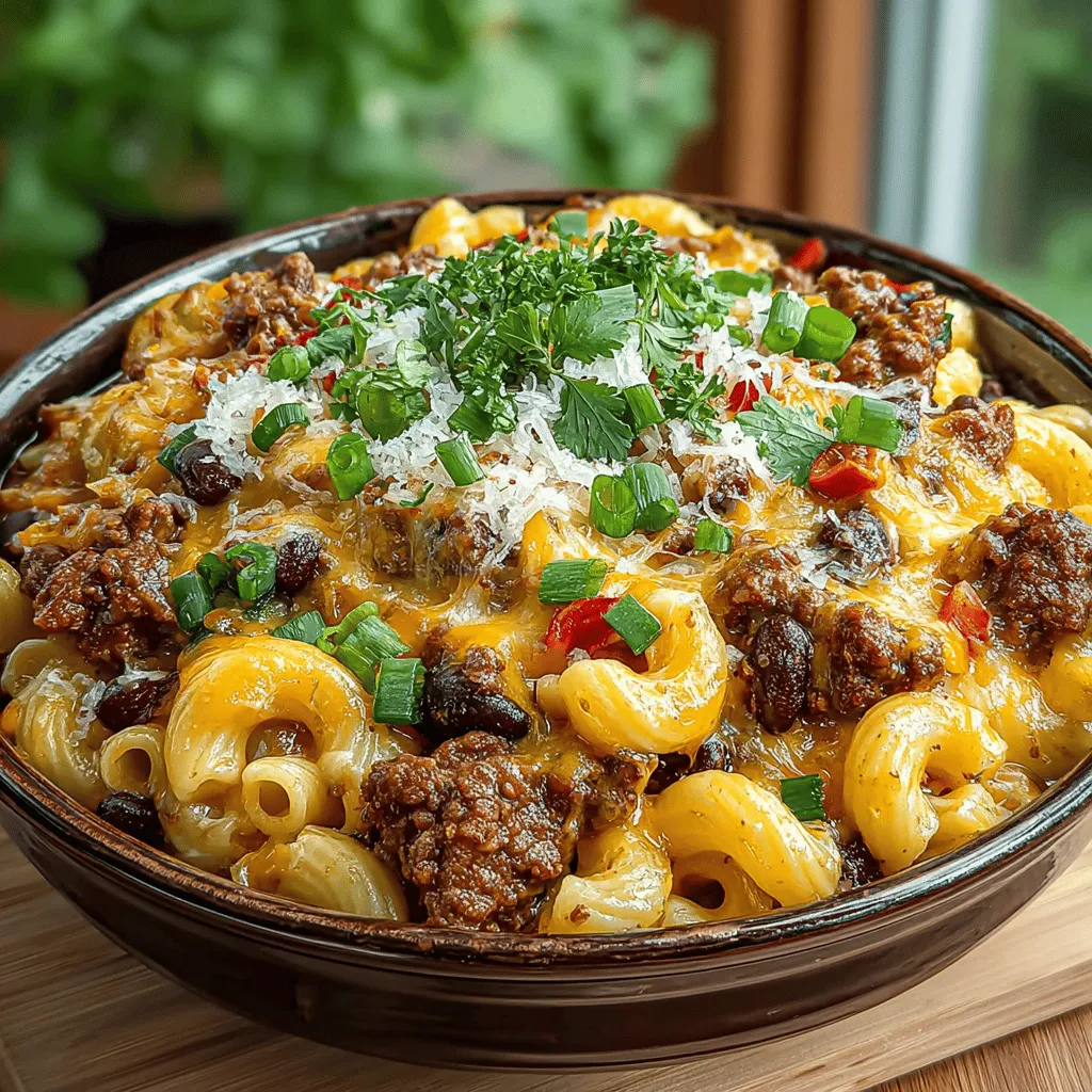 Chili Mac & Cheese Delight is a soul-satisfying dish that beautifully marries the robust flavors of chili with the creamy, comforting texture of mac and cheese. This recipe is an ideal choice for busy weeknights when time is of the essence, or for cozy weekends when you crave a meal that warms both the stomach and the heart. The combination of spices, tender pasta, and melted cheese makes this dish not just a meal, but an experience that delights the senses and brings families together around the dinner table.