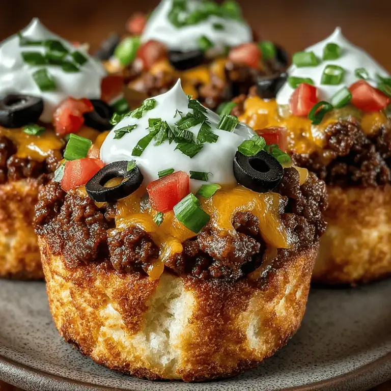 If you’re looking for a fun and versatile dish that’s perfect for gatherings, family dinners, or casual meals, look no further than Mini Taco Lasagna Biscuit Cups. These delightful morsels combine the beloved flavors of tacos and lasagna into bite-sized portions, making them ideal for sharing and entertaining. The beauty of this recipe lies in its ability to please a crowd while also being a hit with the family. With each cup packed with savory goodness, they serve as a fantastic option for those busy weeknights or spontaneous get-togethers.