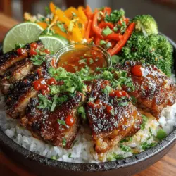 Thai cuisine is celebrated worldwide for its vibrant flavors, aromatic spices, and harmonious balance of sweet, sour, salty, and spicy elements. Among the myriad of delightful dishes it offers, Fiery Thai Chicken Rice Bowls stand out as a perfect representation of this culinary tradition. This recipe artfully combines marinated chicken, an array of colorful vegetables, and fragrant jasmine rice, creating a wholesome and satisfying meal that is suitable for any occasion. Whether you're whipping up a quick weeknight dinner or impressing friends at a gathering, these rice bowls promise to deliver a burst of flavors that will leave everyone craving more.