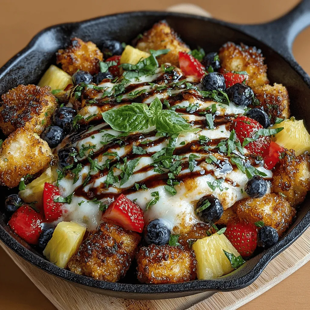 The Fruity Fiesta Chicken Skillet is more than just a meal; it's an explosion of flavor and color that brings excitement to your dining table. This vibrant dish combines the savory essence of chicken with the natural sweetness of fresh fruits, creating a delightful harmony that appeals to both the eyes and the palate. Perfect for family dinners or gatherings, this recipe is designed to impress without the stress, making it a go-to option for busy weeknights or special occasions alike.