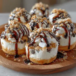 At the heart of the Frozen Yogurt S’mores Ice Cream Coins lies a simple yet delicious base made from yogurt, whipped cream, and sweetened condensed milk. These ingredients come together to create a creamy, luscious texture that rivals traditional ice cream while incorporating the health benefits of Greek yogurt. Rich in protein and lower in fat, Greek yogurt serves as a nutritious foundation for this dessert, allowing you to indulge without the heavy guilt often associated with ice cream.