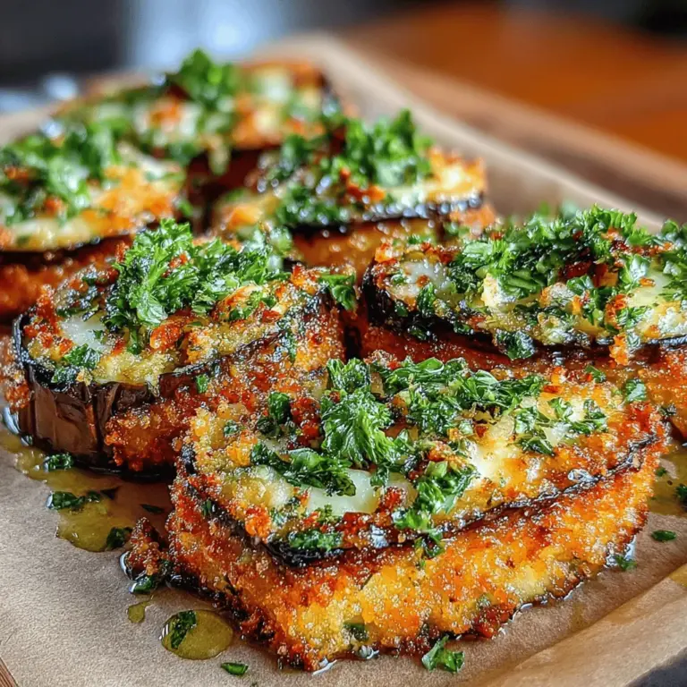 Eggplant, often regarded as one of the most versatile vegetables in the culinary world, has long been a staple in various cuisines. With its unique texture and ability to absorb flavors, eggplant lends itself beautifully to a myriad of dishes, from hearty stews to light salads. Today, we’re focusing on a delightful recipe that showcases this incredible vegetable: Garlic Herb Crusted Eggplant Slices. This dish combines the earthiness of eggplant with the robust flavors of garlic and fresh herbs, making it a perfect appetizer or side dish for any occasion.