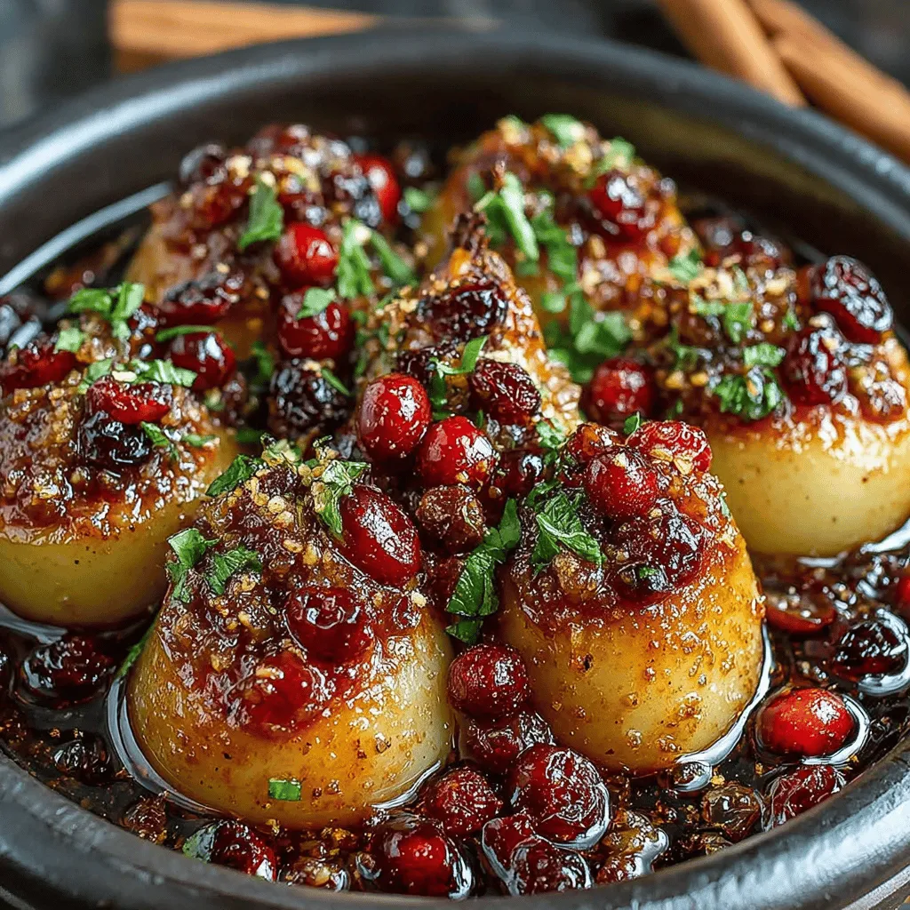 As the seasons shift and the air turns crisp, few things evoke the warmth of home quite like the enticing aroma of Slow-Cooked Cinnamon Pear Delight wafting through the kitchen. This delightful dish is a beautiful harmony of tender, juicy pears infused with the comforting spices of cinnamon and nutmeg, all melded together with the natural sweetness of brown sugar. It's a recipe that not only warms the heart but also offers a versatile experience, perfect for serving as a cozy dessert, a luscious topping for pancakes or yogurt, or even a sumptuous addition to breakfast.