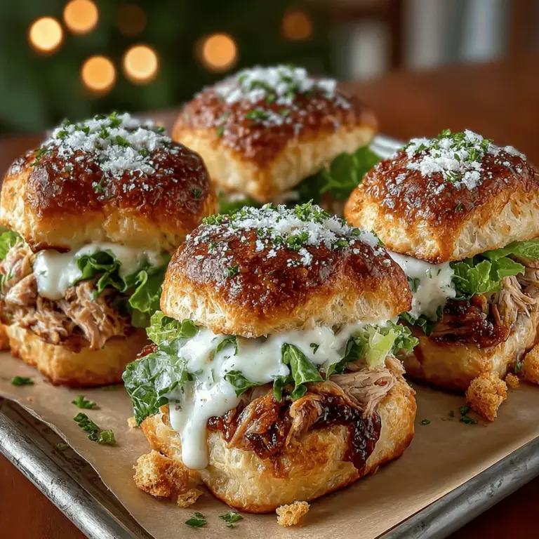 Mini Chicken Caesar Biscuit Sliders are a delectable fusion of flavors that breathe new life into the classic Caesar salad. By bringing together savory shredded chicken, crisp romaine lettuce, and creamy Caesar dressing, all nestled within warm, flaky biscuits, this recipe transforms a traditional favorite into a portable, finger-food delight. Whether you’re hosting a gathering, celebrating a game day, or simply looking for a fun and easy meal for your family, these sliders promise to be a crowd-pleaser.