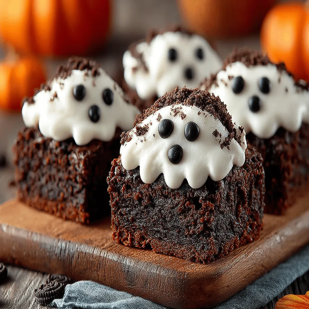 Get ready to embrace the spirit of Halloween with these Spooky Specter Brownies! This delightfully decadent recipe combines rich chocolate flavor with a whimsical ghostly design, making it the perfect treat for Halloween parties, school events, or cozy gatherings. The beauty of these brownies lies not only in their taste but also in their presentation; they are designed to evoke the playful essence of Halloween while satisfying any chocolate lover's cravings. With simple ingredients and easy-to-follow steps, these brownies are sure to impress both kids and adults alike. So, roll up your sleeves and prepare to create a dessert that will leave everyone wanting more.