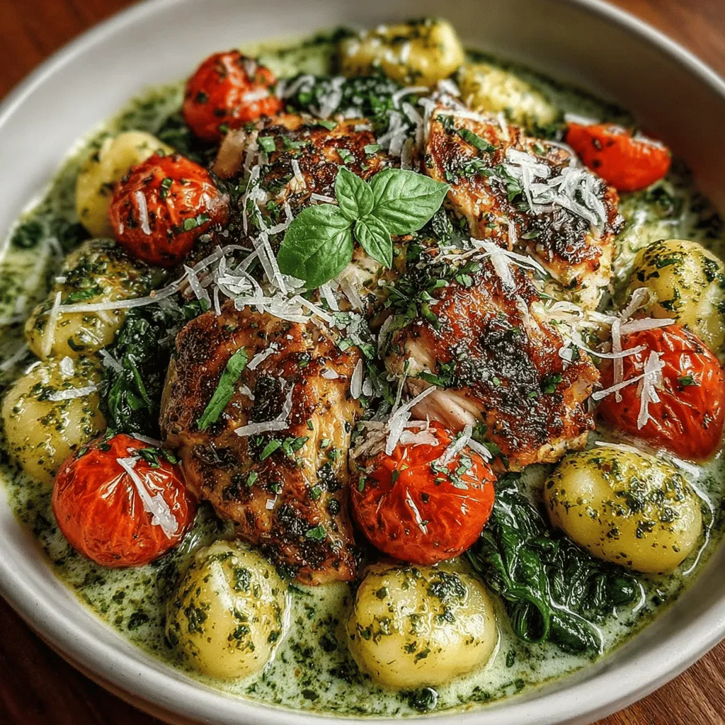 If you're looking for a dish that embodies comfort and sophistication, Creamy Pesto Gnocchi with Chicken is the perfect choice. This recipe marries the rich, velvety texture of a creamy sauce with the vibrant flavors of fresh basil pesto, making it a delightful experience for the palate. Whether you're preparing a weeknight family dinner or impressing guests at a special gathering, this dish strikes the ideal balance between quick preparation and gourmet taste. The use of tender gnocchi paired with succulent chicken creates a satisfying meal that pasta lovers will adore, while also appealing to those who appreciate a quick yet fulfilling dinner option.