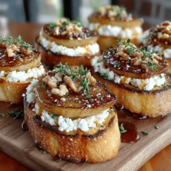 Crostini, a staple in Italian cuisine, embodies the essence of versatility when it comes to appetizers. These delightful little toasts can be topped with an endless array of ingredients, making them suitable for any occasion—be it a casual gathering, a festive party, or a sophisticated snack to enjoy with a glass of wine. One of the standout variations is the Roasted Pear Honey Crostini, which marries the sweetness of caramelized pears with the creamy tang of goat cheese, all drizzled with honey for an added touch of indulgence. This combination of flavors not only pleases the palate but also presents beautifully, making it a perfect choice for impressing guests.