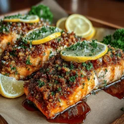 Maple Pecan Crusted Salmon is not just a dish; it’s a celebration of flavors and textures that brings together the richness of salmon, the sweetness of maple syrup, and the crunch of pecans. This delightful recipe is perfect for a weeknight dinner or a special occasion, offering an impressive presentation and a mouthwatering taste that will have everyone asking for seconds. The combination of sweet and savory notes creates a symphony that tantalizes the taste buds, making this dish a standout favorite among seafood lovers.