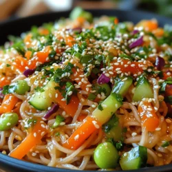 Asian noodle salads have carved out a prominent place in the modern culinary landscape, celebrated for their vibrant colors, refreshing flavors, and wholesome ingredients. Among the myriad of options available, the Sesame Bliss Asian Noodle Salad stands out as a versatile and healthy meal that can cater to various dietary preferences, including vegan and gluten-free options. This salad not only appeals to the taste buds but also nourishes the body, making it a delightful addition to any meal, whether it's a casual lunch, a family dinner, or a gathering with friends.