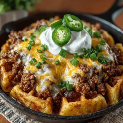 Chili Mac Waffle Fry Skillet