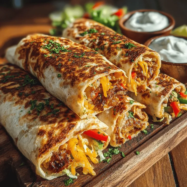 In today's fast-paced world, finding a meal that is both nutritious and satisfying can often feel like a challenge. Enter the Crunchy Chicken & Veggie Fiesta Wraps—a delightful solution for busy weeknights or casual gatherings that promises to please the palate while nourishing the body. This recipe beautifully combines lean protein, a colorful array of vegetables, and a satisfying crunch, making it an ideal choice for anyone looking to whip up a quick yet healthy meal.