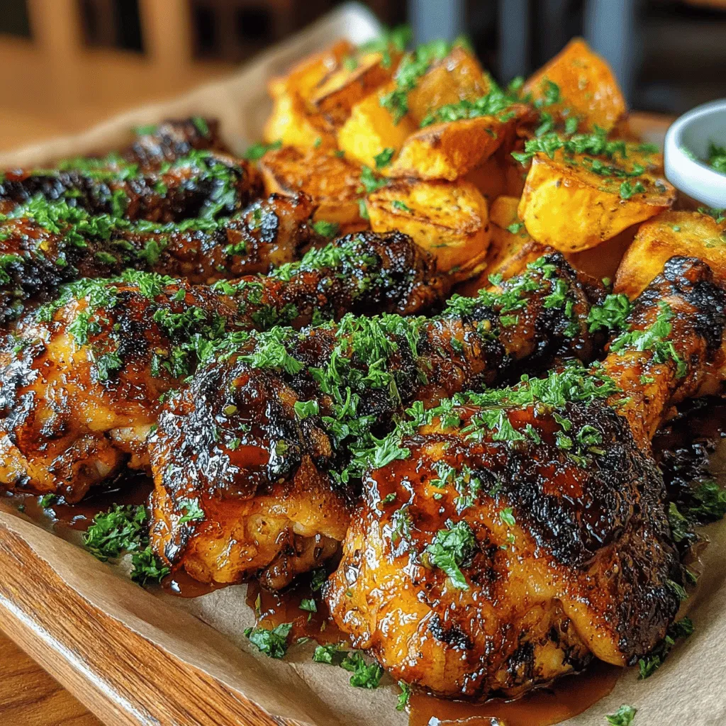 Discover the perfect balance of smoky and sweet flavors with our BBQ Bliss Drumsticks and Sweet Potato Delight. This delightful dish combines tender, juicy chicken drumsticks marinated in a rich BBQ sauce with perfectly roasted sweet potatoes, creating a satisfying meal that will please both family and guests alike. Ideal for weeknight dinners or special gatherings, this easy-to-follow recipe ensures a delicious result every time.