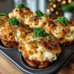 Mini Mac & Cheese Pleasures are the ultimate bite-sized treats for cheese aficionados and comfort food lovers alike. This delightful recipe takes the classic comfort of macaroni and cheese and transforms it into portable, crispy, and indulgent cups that are perfect for any occasion—whether it’s a lively party, a family gathering, or a cozy night in. Imagine rich, creamy cheese enveloping tender elbow macaroni, all encased in a crunchy breadcrumb topping. With a mouthwatering blend of sharp cheddar and Gruyère cheeses, these mini delights are not only simple to prepare but also guaranteed to impress your guests and satisfy your cravings.
