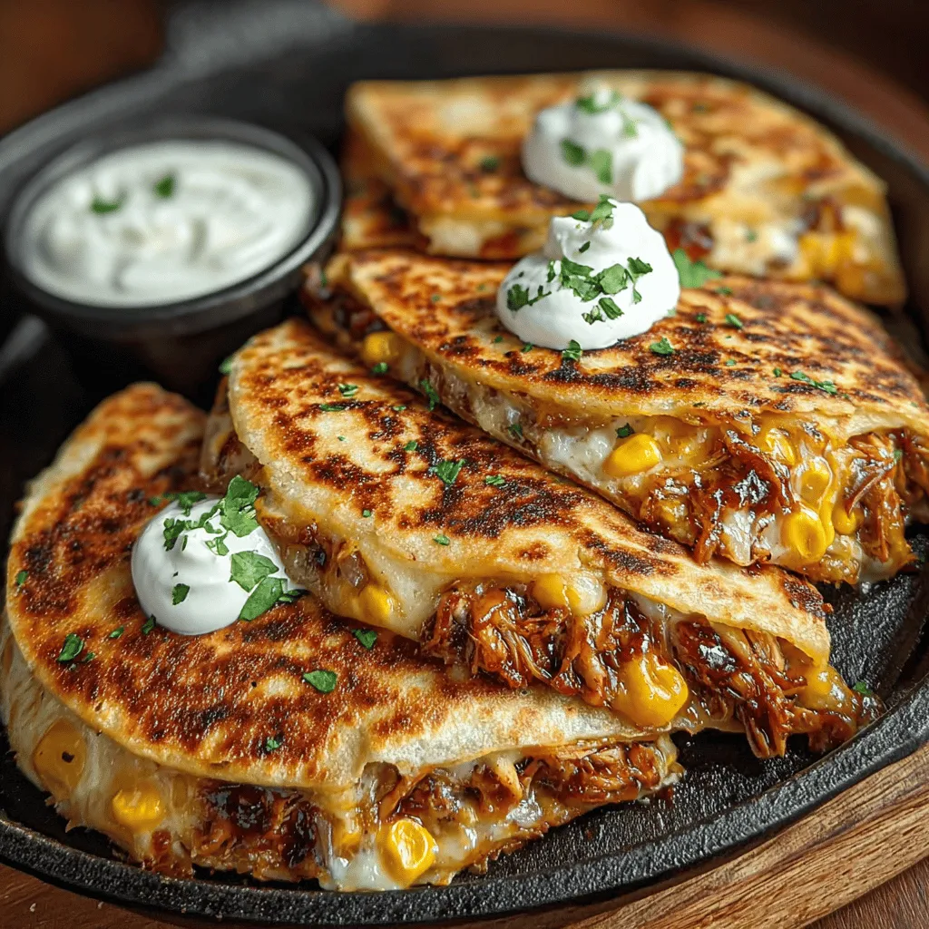 If you're looking for a comforting and satisfying meal that brings together the smoky sweetness of BBQ chicken and the gooey goodness of melted cheese, look no further than skillet BBQ chicken quesadillas. This dish is not just a meal; it’s an experience that combines the familiar flavors of classic BBQ with the delightful crunch of a crispy tortilla. Perfect for a variety of occasions, these quesadillas shine at family dinners, game day gatherings, or even as a quick weeknight meal when time is of the essence.