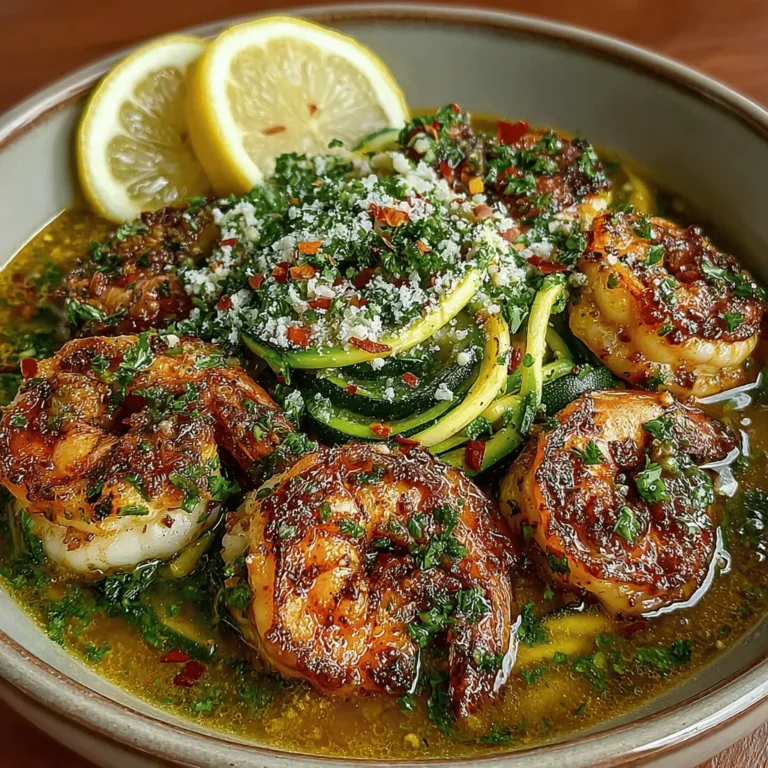 If you’re searching for a quick, healthy, and incredibly flavorful dish to add to your weeknight dinner rotation, look no further than Garlic Butter Shrimp with Zucchini Noodles. This delightful recipe combines succulent shrimp with tender zucchini noodles, creating a meal that is not only easy to prepare but also packed with nutrition. Perfectly suited for those following low-carb or gluten-free diets, this dish stands out for its vibrant flavors and satisfying textures, making it a favorite among health-conscious foodies and busy families alike.