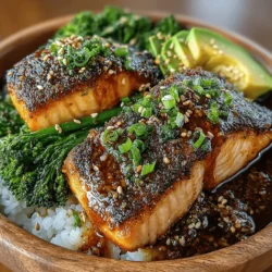 Spicy Honey Glazed Salmon Rice Bowl
