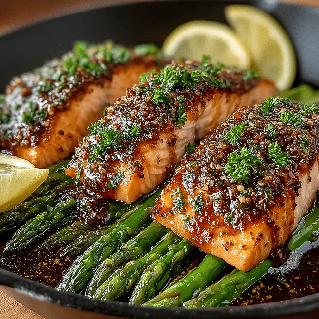 In today's fast-paced world, creating a wholesome and delicious meal can often feel like a daunting task. The Sweet & Savory One-Pan Honey Garlic Salmon with Asparagus is a recipe that embodies the perfect balance of convenience and flavor. This delightful dish marries the rich, buttery taste of salmon with the crisp freshness of asparagus, all brought together by a luscious honey garlic sauce that enhances each bite. Not only is it simple to prepare, but it also makes for an impressive presentation, making it ideal for both family dinners and entertaining guests.