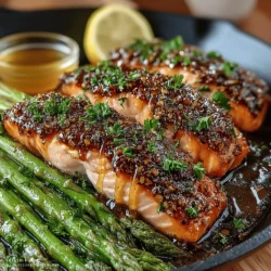Sweet & Savory One-Pan Honey Garlic Salmon with Asparagus