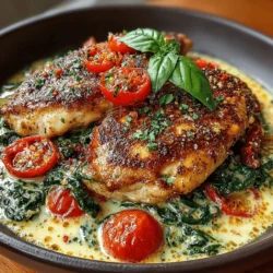 Creamy Tuscan Chicken with Spinach and Tomatoes