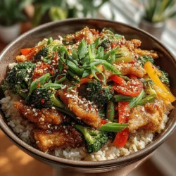 Colors of the Garden: Savory Chicken and Veggie Stir-Fry Bowl