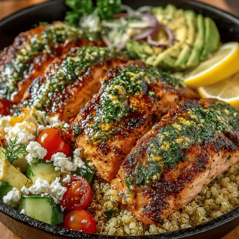 When it comes to creating a meal that is both satisfying and health-conscious, Zesty Lemon Herb Grilled Salmon Bowls rise to the occasion effortlessly. This vibrant dish marries the rich, buttery flavor of perfectly grilled salmon with the zesty brightness of lemon and an array of fresh herbs, resulting in a bowl that is as pleasing to the palate as it is visually appealing. With its colorful presentation and delicious taste, this recipe is not only a feast for the eyes but also a nourishing choice for those seeking to enhance their dietary habits.