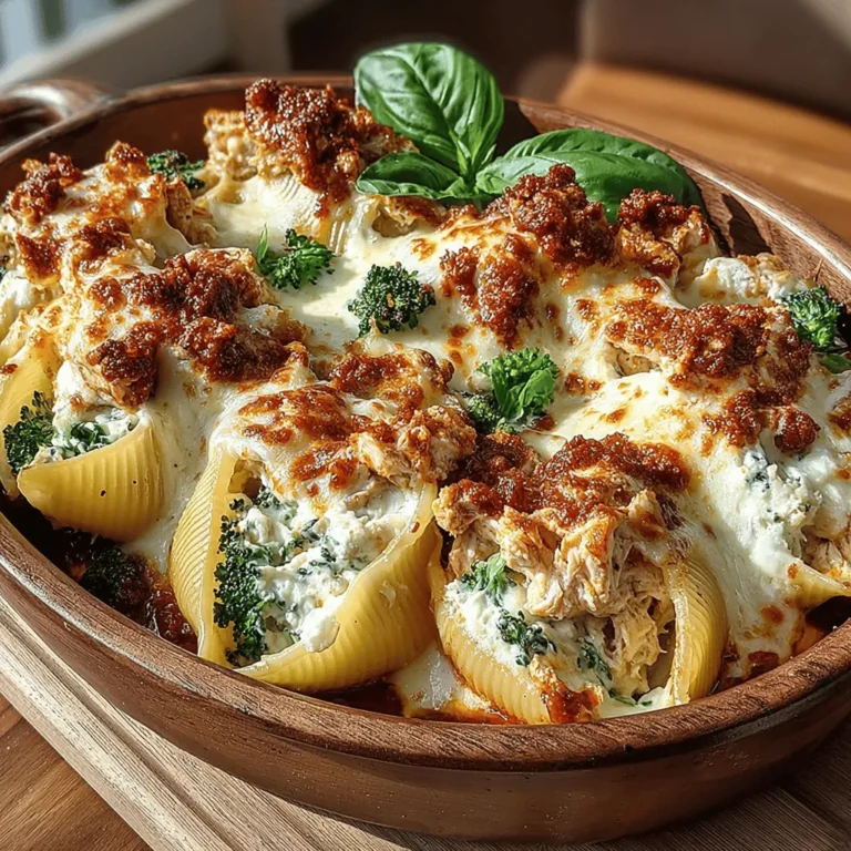 When it comes to weeknight dinners or special gatherings, few dishes can rival the comforting allure of Cheesy Broccoli and Chicken Stuffed Shells. This delightful recipe combines the heartiness of jumbo pasta shells with a creamy and flavorful filling that is sure to please even the pickiest eaters. Not only is it a crowd-pleaser, but it's also a nutritious option that packs a punch with wholesome ingredients like broccoli and chicken, making it an ideal choice for families looking to nourish their loved ones without sacrificing taste.