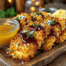 Homemade chicken tenders have an undeniable charm that resonates with both children and adults alike. The appeal lies not only in their golden, crunchy exterior but also in the juicy, tender chicken within. When prepared correctly, these tenders offer a perfect balance of texture and flavor, making them an irresistible option for family dinners, game day gatherings, or a casual snack at home. This delightful recipe for Crunchy Golden Chicken Tenders paired with a Sweet Honey Mustard Dip elevates the classic chicken tender to new heights, ensuring that every bite is a delicious experience.