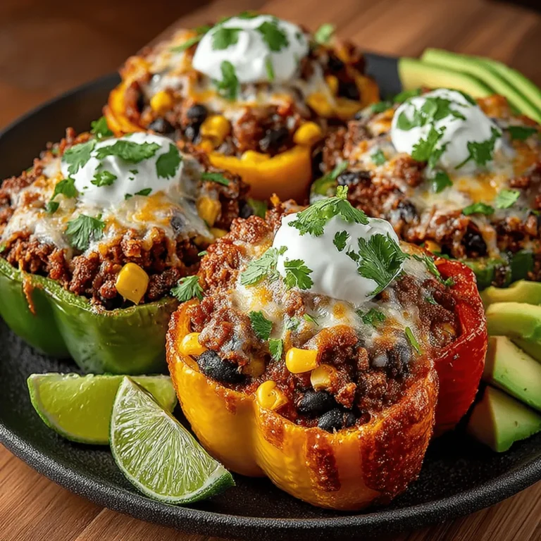 Mexican cuisine is celebrated for its vibrant colors and bold flavors, and Taco-Stuffed Bell Peppers Fiesta encapsulates this spirit beautifully. This delightful dish combines the beloved elements of tacos with the visual appeal of stuffed bell peppers, creating a meal that is as nutritious as it is delicious. Whether you're looking for a quick weeknight dinner or a centerpiece for a festive gathering, Taco-Stuffed Bell Peppers Fiesta is designed to impress with its bright colors and rich flavors.