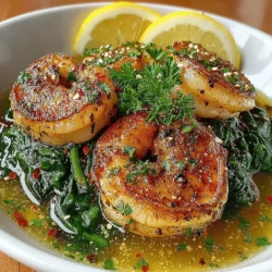 Zesty Lemon Garlic Shrimp with Spinach